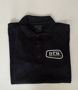 Polo Shirt - Black with White DT38 Logo - NOW JUST £10 or 2 for £15!