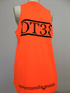 Orange Running Vest with Distressed Black DT38 Logo